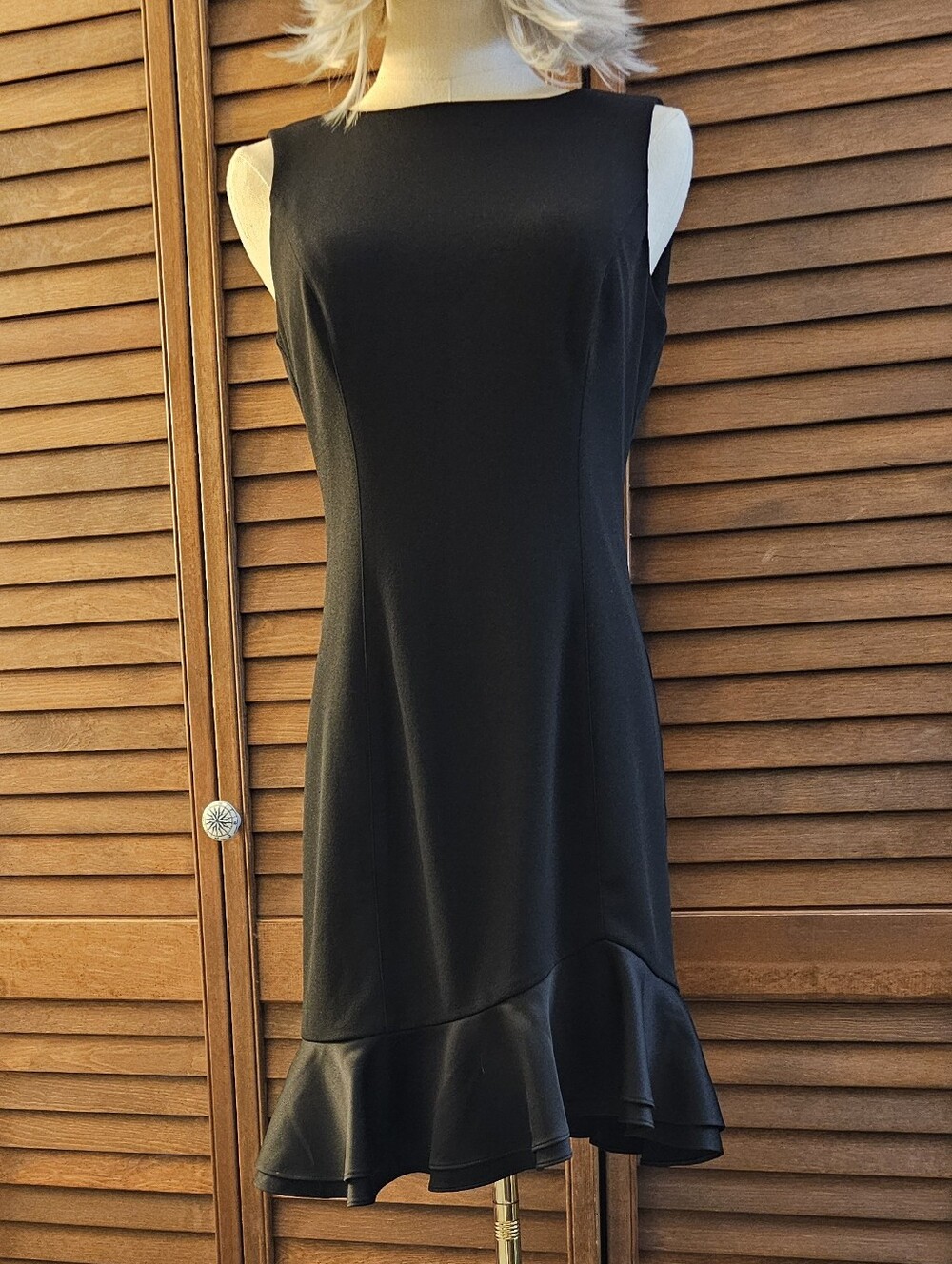 WHBM Asymmetrical Satin Flounce Hem LBD, 2P EUC